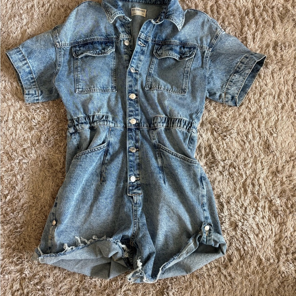 We The Free Blue Jumpsuit Casual Romper